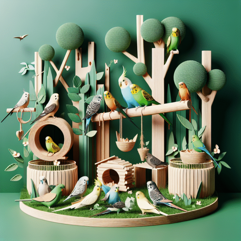 eco-conscious bird perches and toys for happy feathered friends