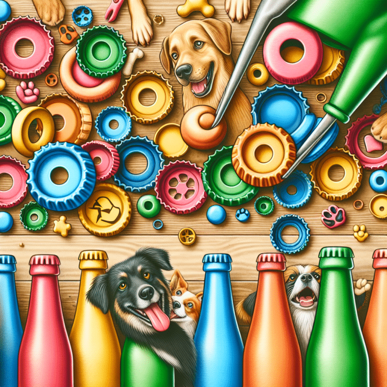 recycling bottle covers into durable dog toys
