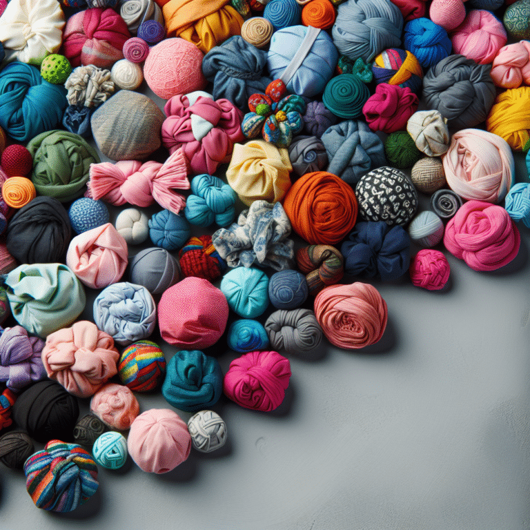 making fabric knots and balls from unwanted clothing