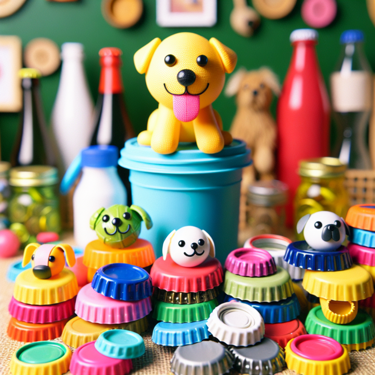recycling bottle covers into durable dog toys
